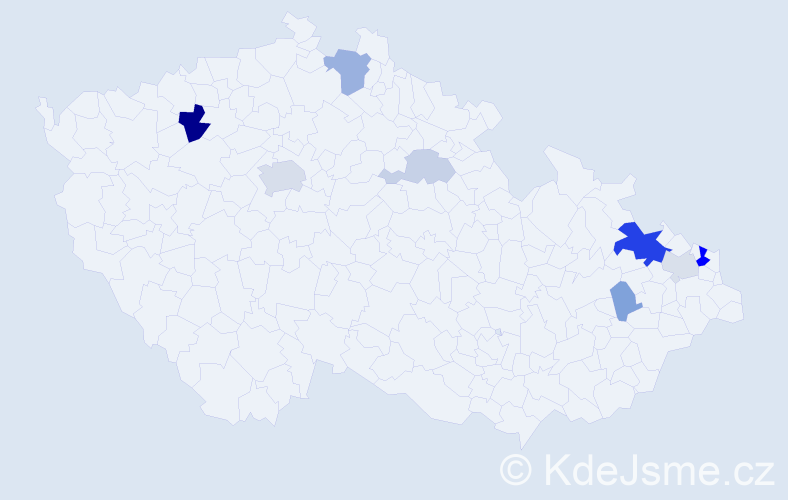 Příjmení: 'Kawan', počet výskytů 22 v celé ČR