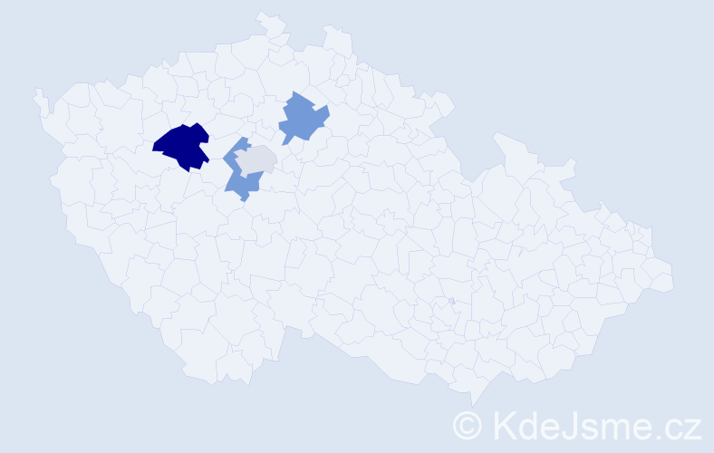 Příjmení: 'Mesár', počet výskytů 5 v celé ČR