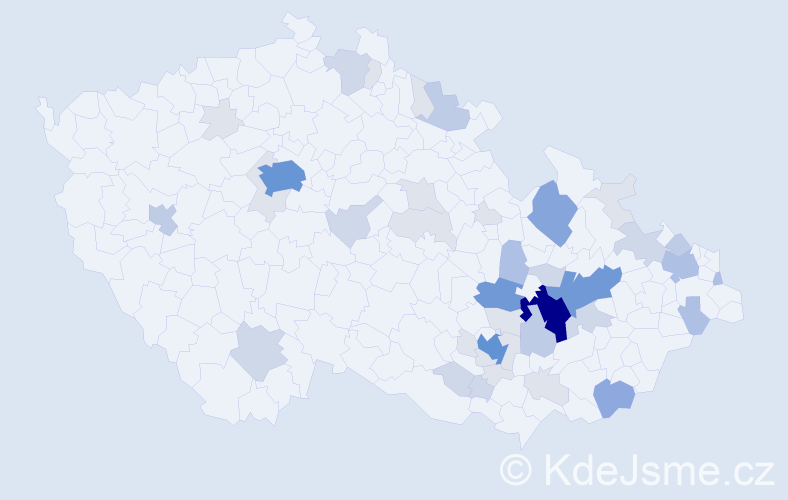 Příjmení: 'Hruda', počet výskytů 143 v celé ČR