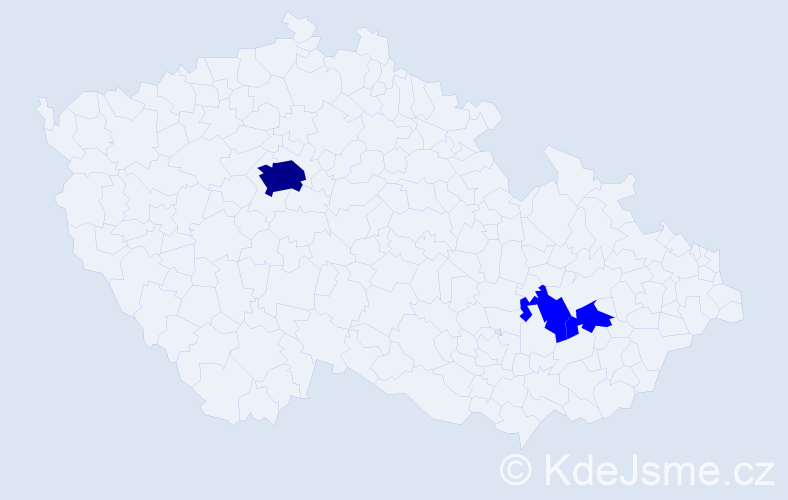 Příjmení: 'Badziony', počet výskytů 7 v celé ČR