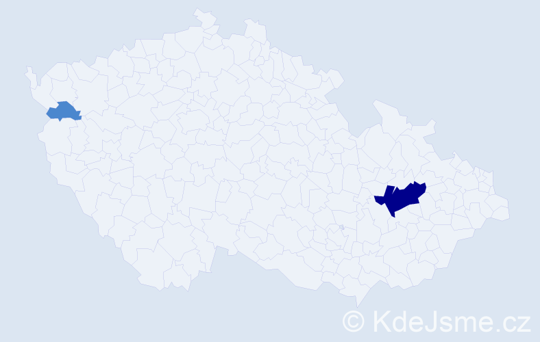 Příjmení: 'Sázeček', počet výskytů 4 v celé ČR