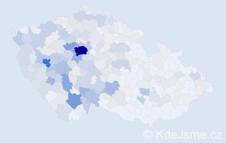 Příjmení: 'Průcha', počet výskytů 1328 v celé ČR