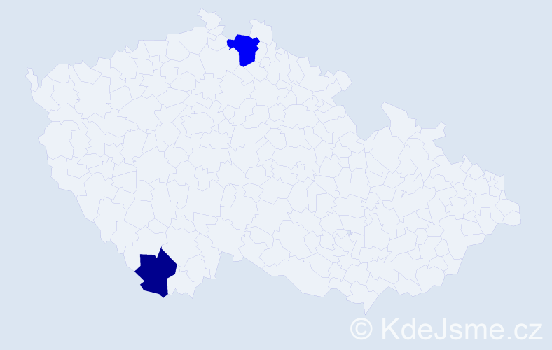 Příjmení: 'Tabačeková', počet výskytů 3 v celé ČR