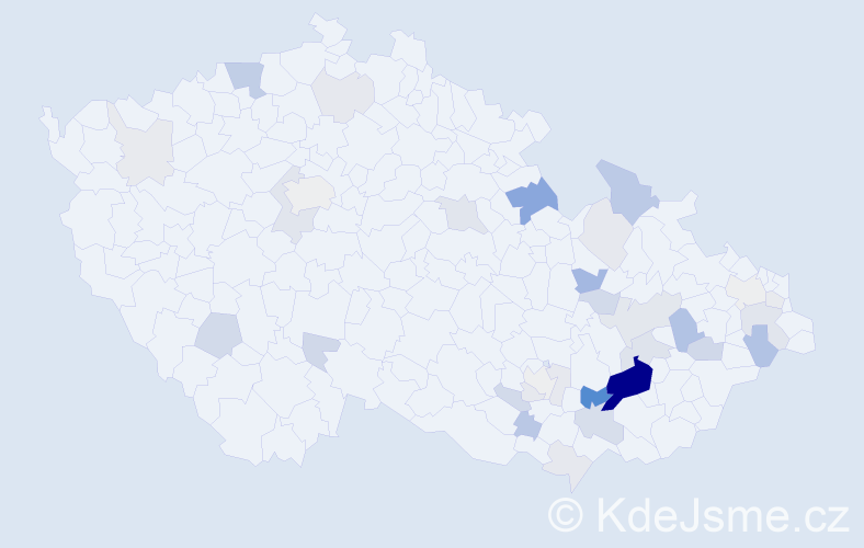 Příjmení: 'Šušlíková', počet výskytů 103 v celé ČR