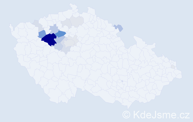 Příjmení: 'Čečrdlová', počet výskytů 58 v celé ČR