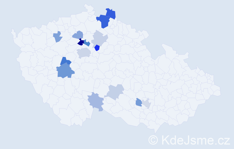 Příjmení: 'Dörfl', počet výskytů 38 v celé ČR