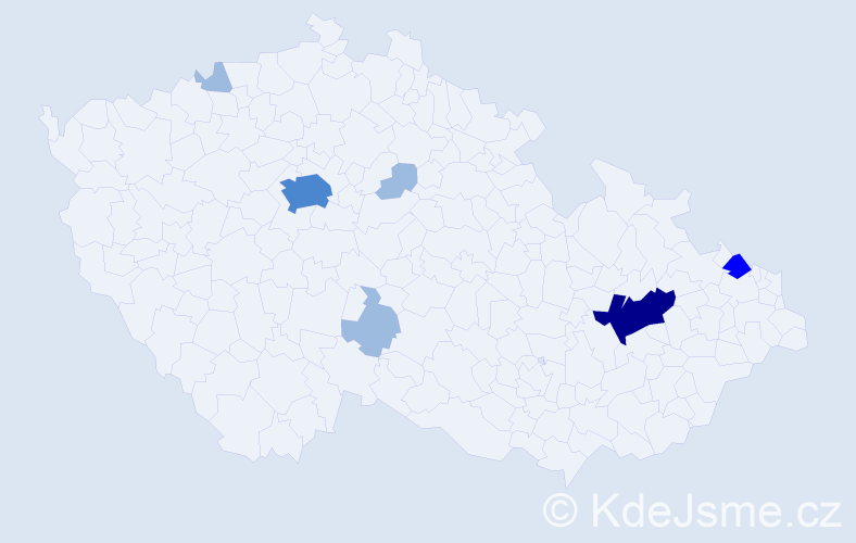 Příjmení: 'Nicklová', počet výskytů 12 v celé ČR