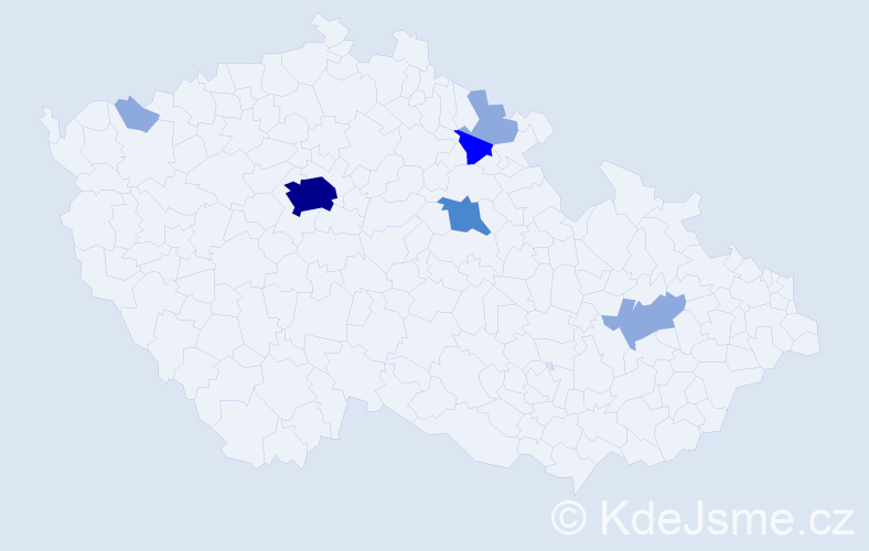Příjmení: 'Skvrnová', počet výskytů 18 v celé ČR