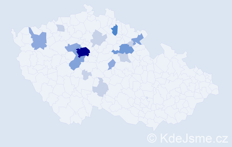 Příjmení: 'Andrejsková', počet výskytů 43 v celé ČR