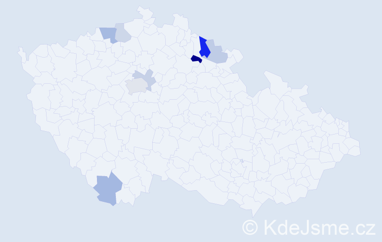 Příjmení: 'Beyrová', počet výskytů 14 v celé ČR