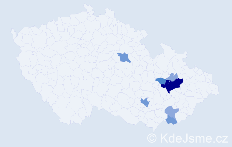 Příjmení: 'Vyvozil', počet výskytů 25 v celé ČR
