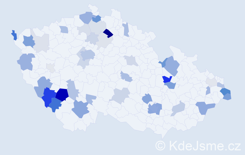 Příjmení: 'Nikodem', počet výskytů 153 v celé ČR