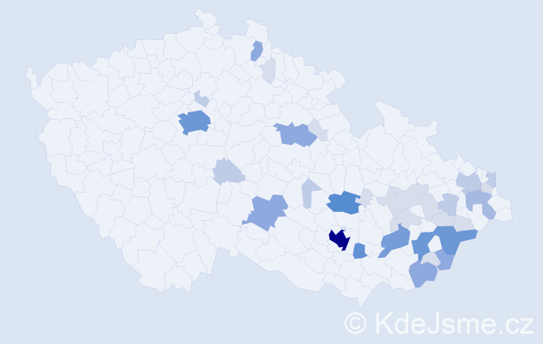 Příjmení: 'Sušil', počet výskytů 113 v celé ČR