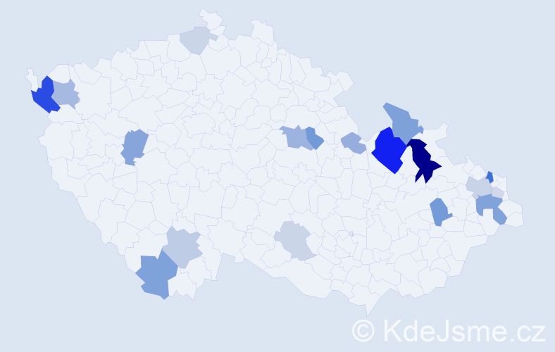 Příjmení: 'Košiková', počet výskytů 52 v celé ČR