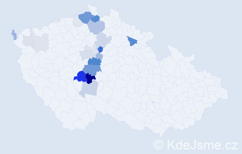Příjmení: 'Tlamicha', počet výskytů 69 v celé ČR