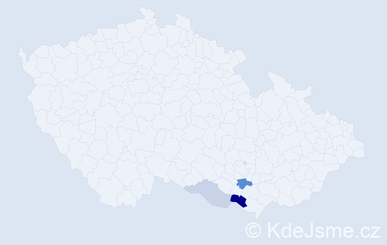 Příjmení: 'Děnešová', počet výskytů 6 v celé ČR