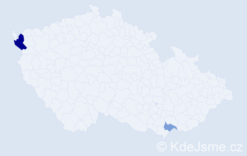 Příjmení: 'Kyzman', počet výskytů 4 v celé ČR