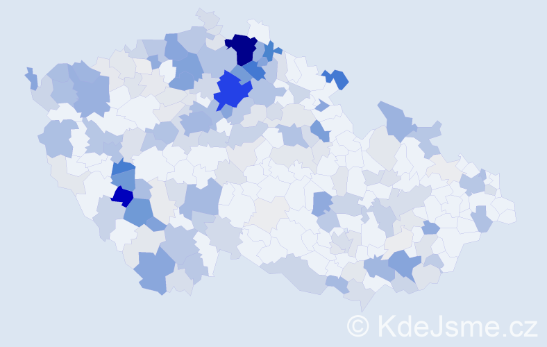 Příjmení: 'Sluka', počet výskytů 808 v celé ČR