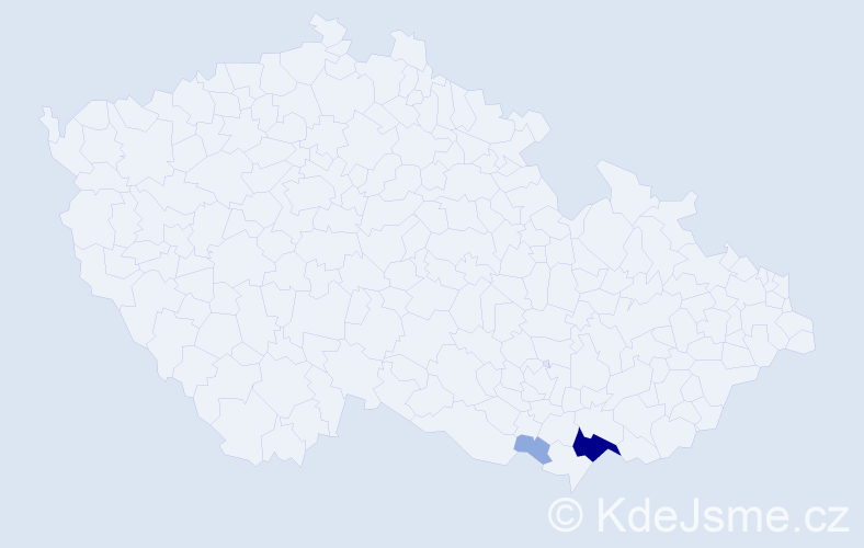 Příjmení: 'Sasinek', počet výskytů 6 v celé ČR