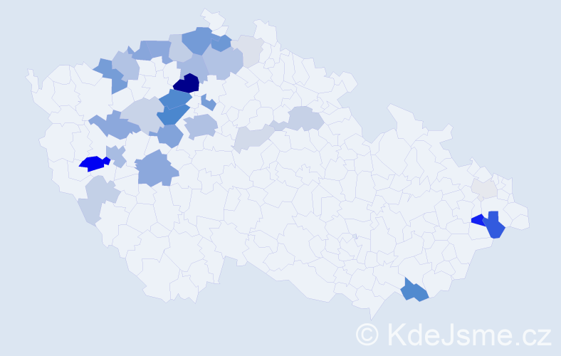 Příjmení: 'Štulc', počet výskytů 98 v celé ČR