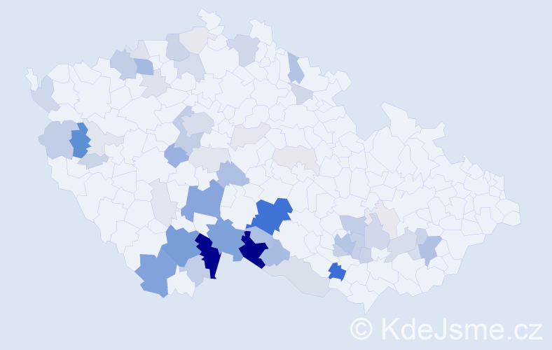 Příjmení: 'Hofbauer', počet výskytů 204 v celé ČR