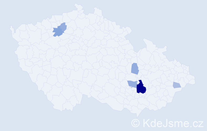 Příjmení: 'Letošová', počet výskytů 17 v celé ČR