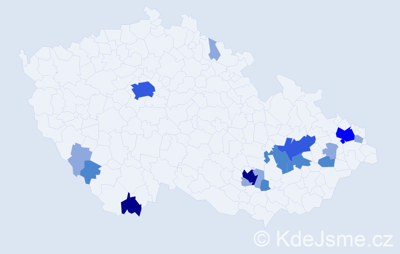 Příjmení: 'Plchot', počet výskytů 35 v celé ČR