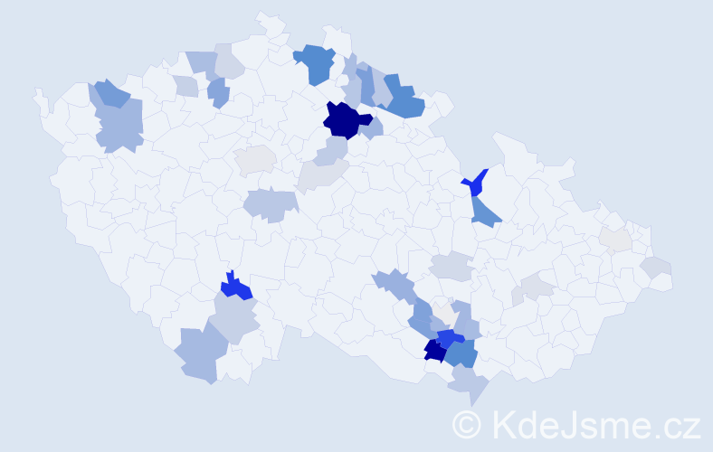 Příjmení: 'Valnoha', počet výskytů 117 v celé ČR