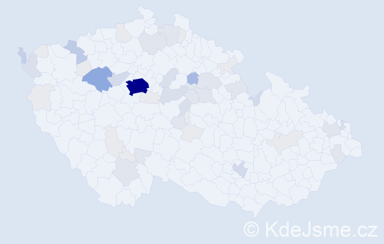 Příjmení: 'Telvák', počet výskytů 164 v celé ČR