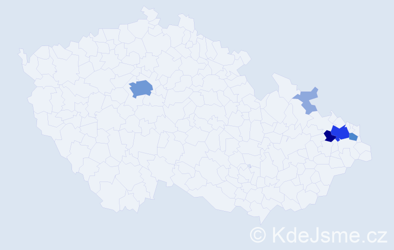 Příjmení: 'Alčer', počet výskytů 23 v celé ČR