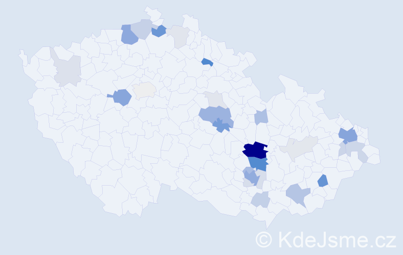 Příjmení: 'Trubák', počet výskytů 94 v celé ČR