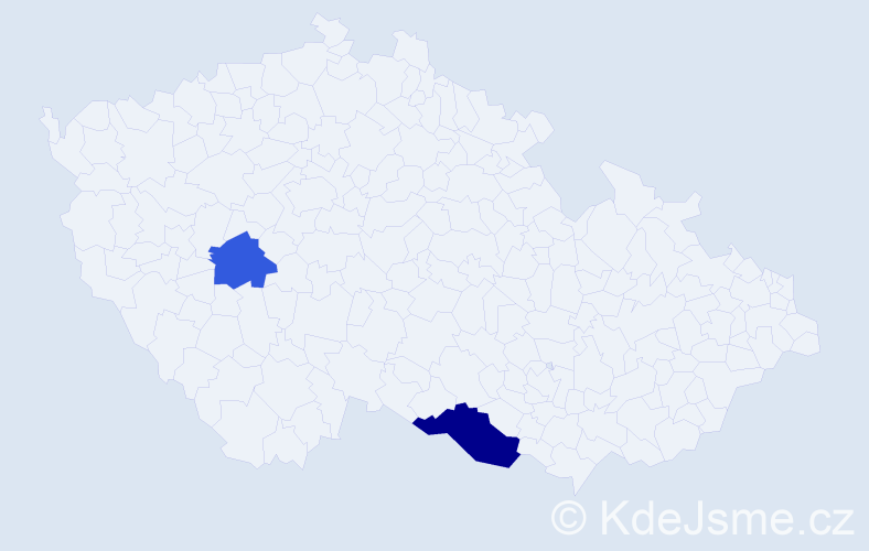 Příjmení: 'Zsagarová', počet výskytů 8 v celé ČR