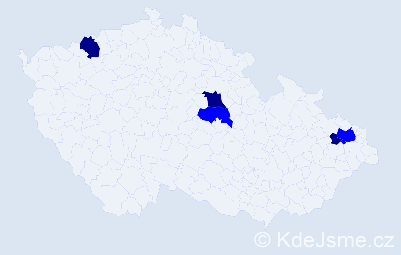 Příjmení: 'Rulíčková', počet výskytů 8 v celé ČR