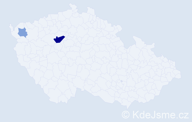Příjmení: 'Kaberlová', počet výskytů 6 v celé ČR