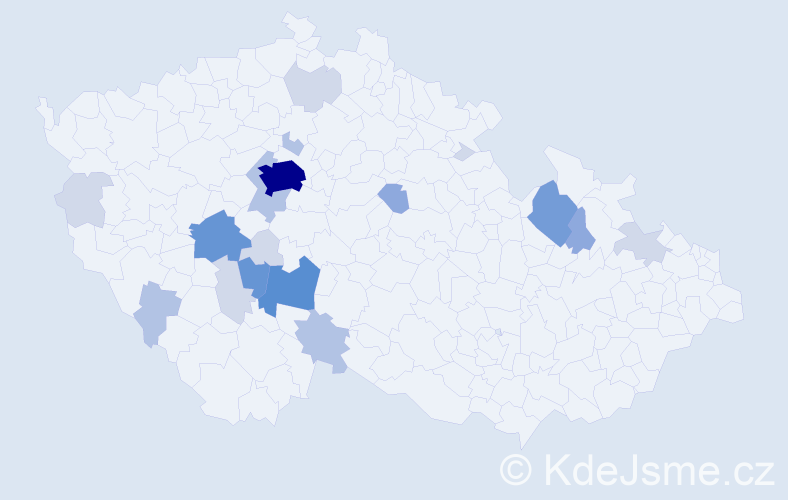 Příjmení: 'Tatoušek', počet výskytů 60 v celé ČR