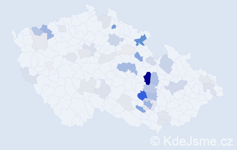 Příjmení: 'Felklová', počet výskytů 133 v celé ČR