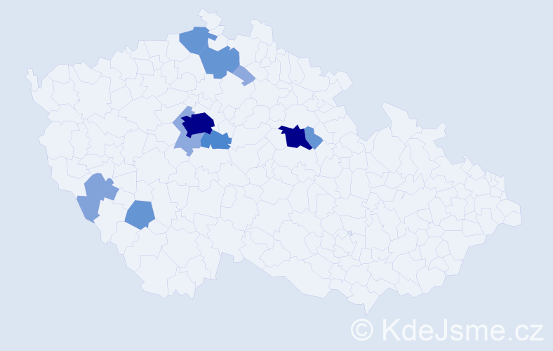Příjmení: 'Spolek', počet výskytů 36 v celé ČR