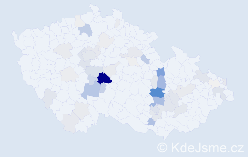 Příjmení: 'Kupsová', počet výskytů 185 v celé ČR