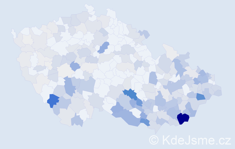 Příjmení: 'Kubišová', počet výskytů 899 v celé ČR
