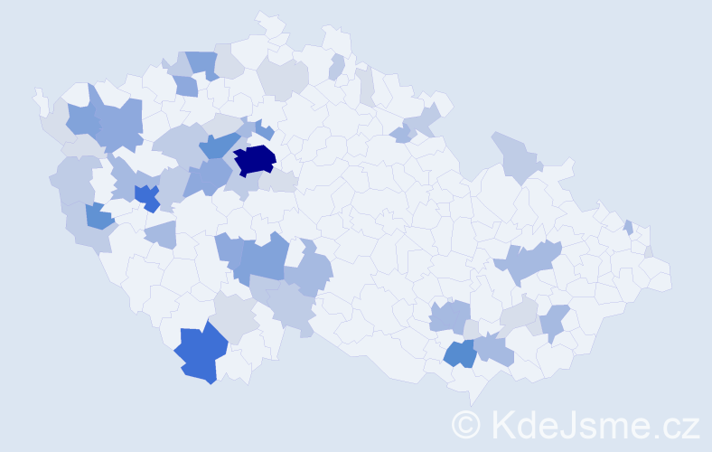 Příjmení: 'Zvonař', počet výskytů 175 v celé ČR