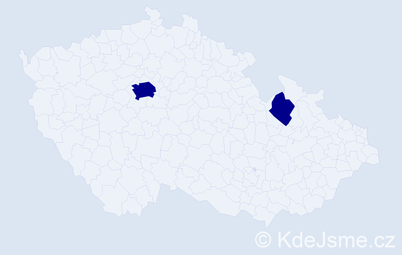 Příjmení: 'Kapka', počet výskytů 2 v celé ČR