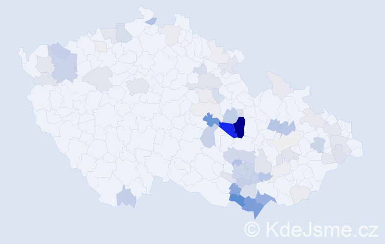 Příjmení: 'Cupal', počet výskytů 245 v celé ČR