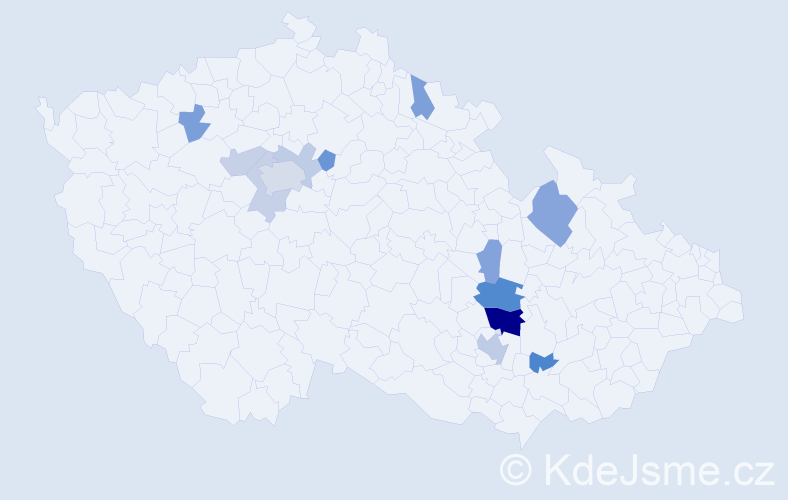 Příjmení: 'Koháčková', počet výskytů 28 v celé ČR