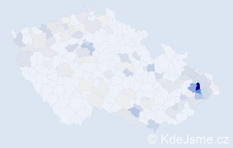 Příjmení: 'Hyklová', počet výskytů 405 v celé ČR