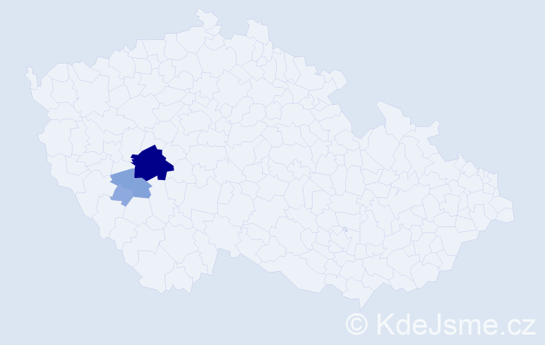 Příjmení: 'Citerbart', počet výskytů 13 v celé ČR