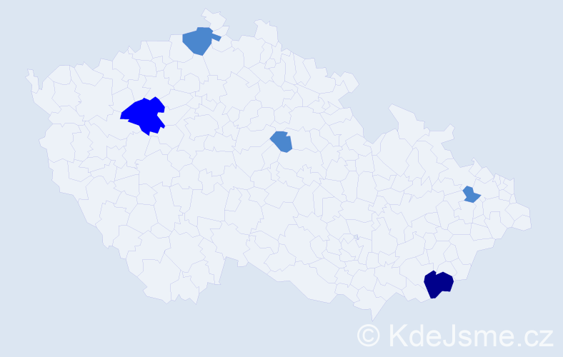 Příjmení: 'Mckay', počet výskytů 8 v celé ČR