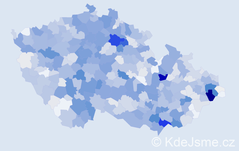 Příjmení: 'Bílková', počet výskytů 4627 v celé ČR