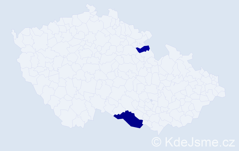 Příjmení: 'Czerwonková', počet výskytů 5 v celé ČR