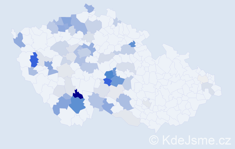 Příjmení: 'Vrzáková', počet výskytů 219 v celé ČR