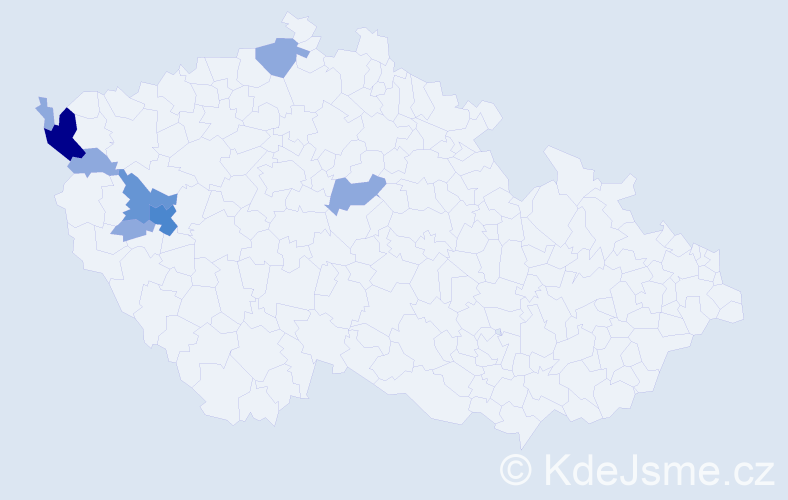 Příjmení: 'Duršpeková', počet výskytů 20 v celé ČR